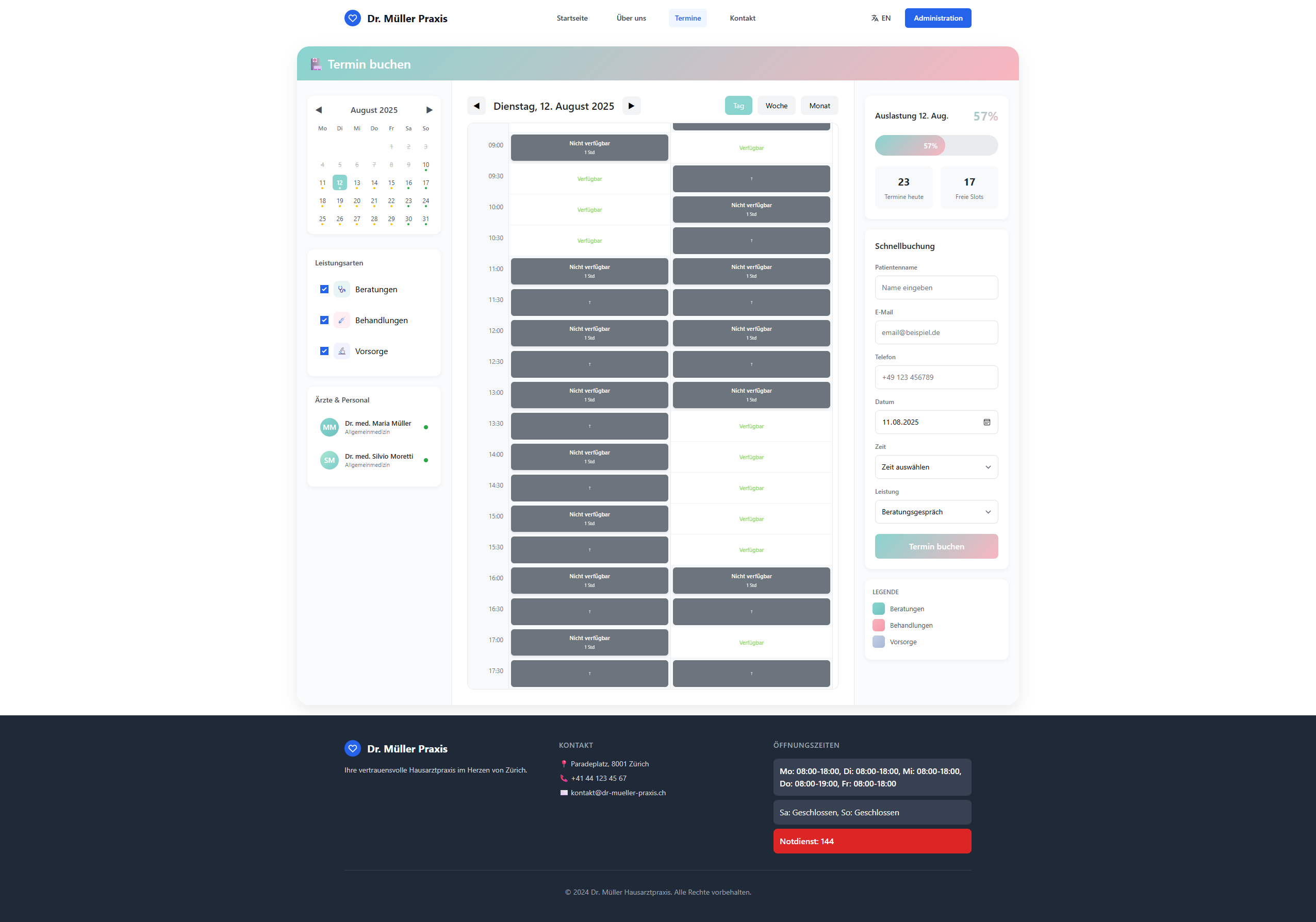 Booking Page